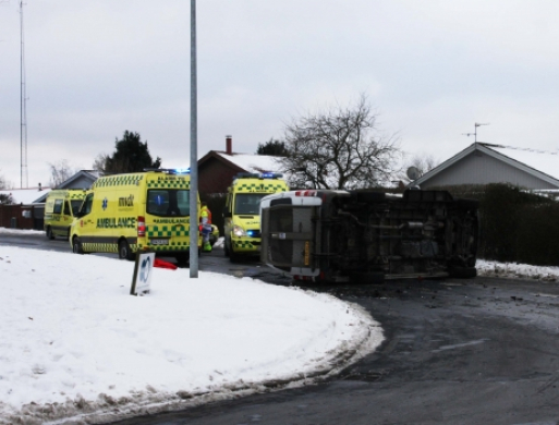 Buspassager kvæstet ved færdselsuheld