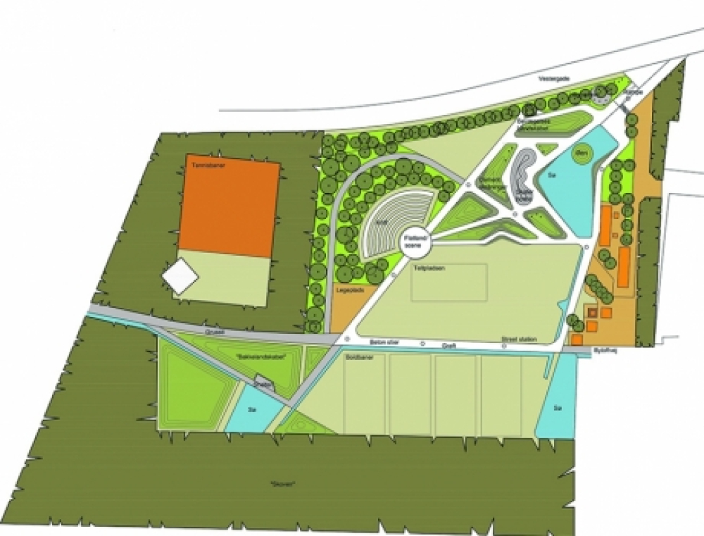 Skitse til skatepark på  Bytoften foreligger nu