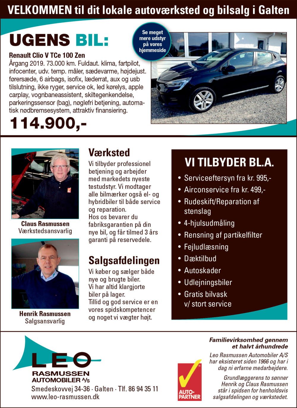 Leo Rasmussen Automobiler